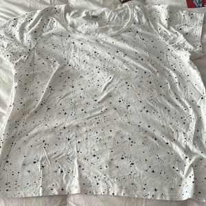 White T-shirt with black scattered stars